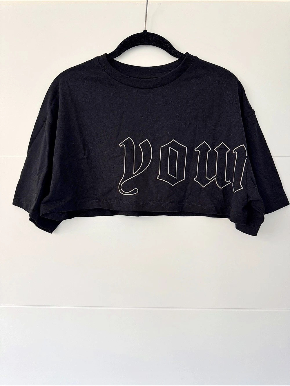 YoungLA 4149 - Gothic Tee Cropped Graphic Tee Black XSmall